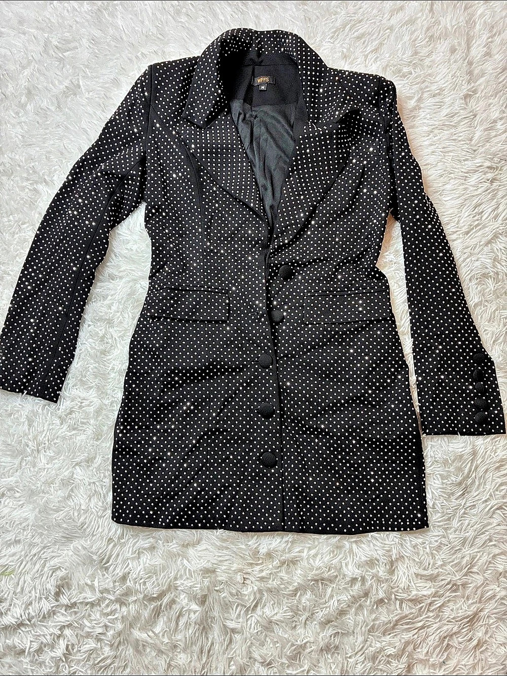 WFFS Polka Dot Blazer in Black & White Size Medium